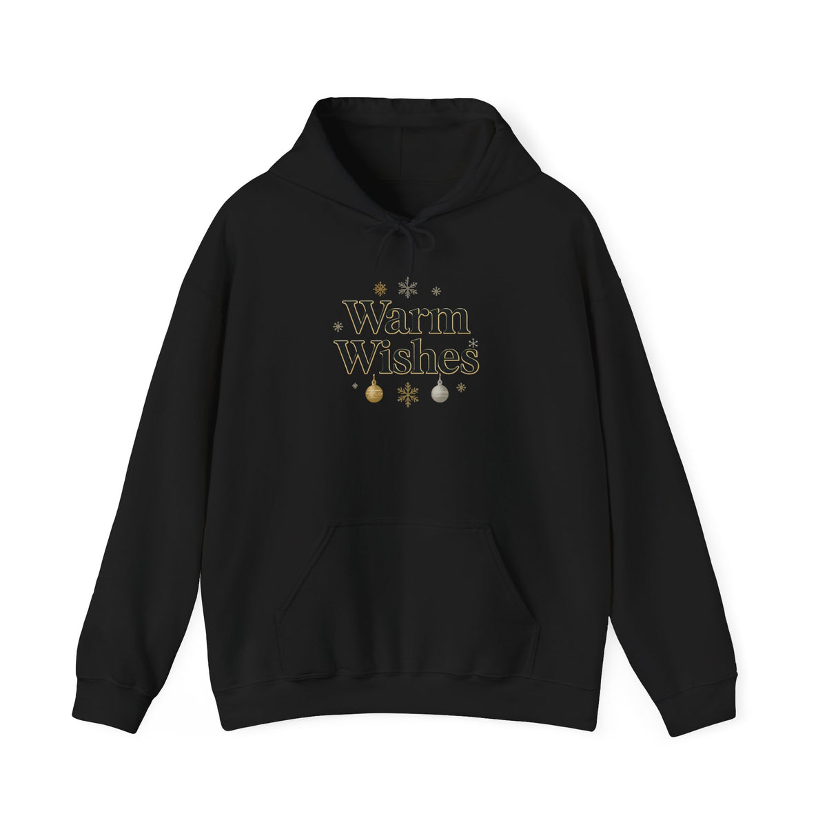 Warm Wishes Hoodie — Cozy Holiday Holiday Season Pullover with Festive Ornaments