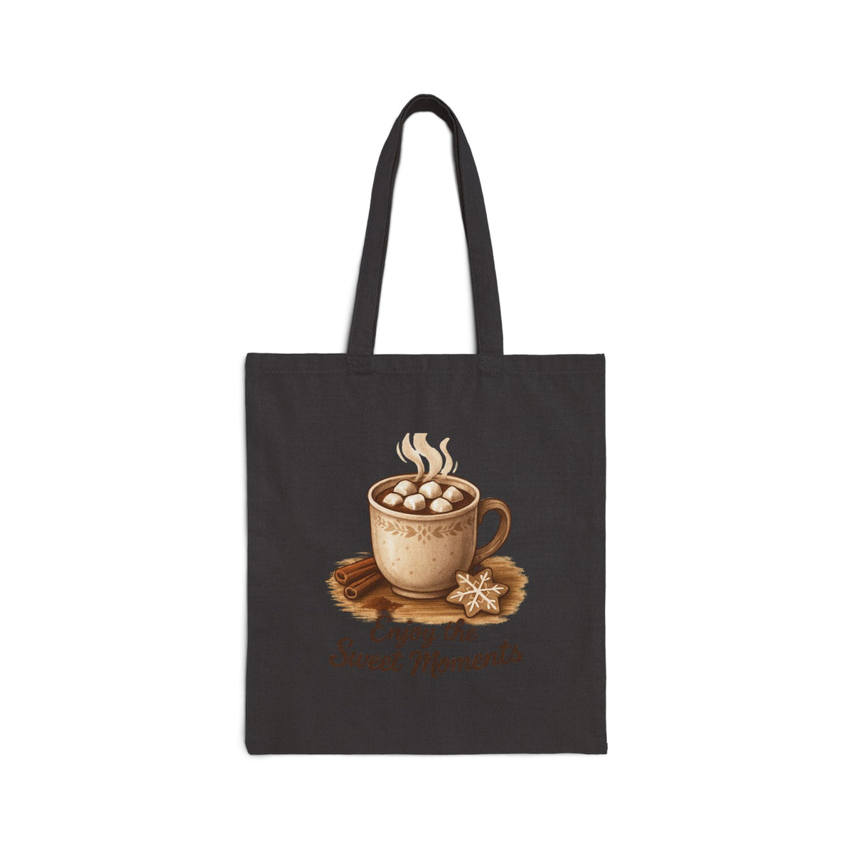 Tote Bag – "Enjoy the Sweet Moments" Coffee & Hot Cocoa Canvas Tote