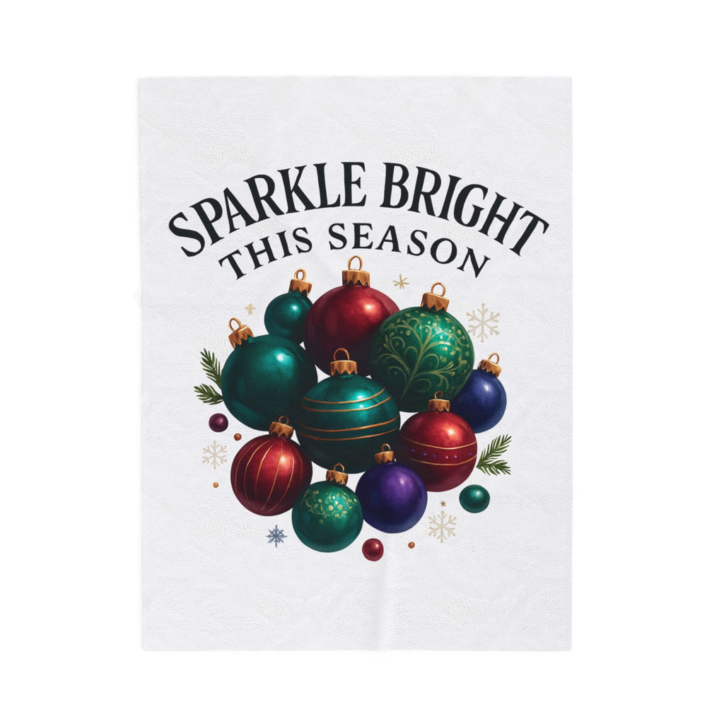 Sparkle Bright This Season Velveteen Plush Christmas Ornament Holiday Throw