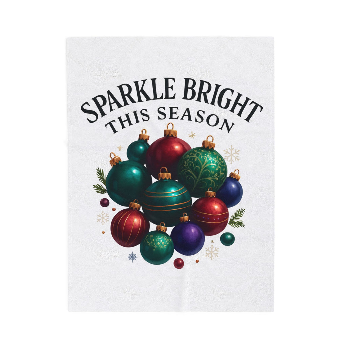 Sparkle Bright This Season Velveteen Plush Christmas Ornament Holiday Throw