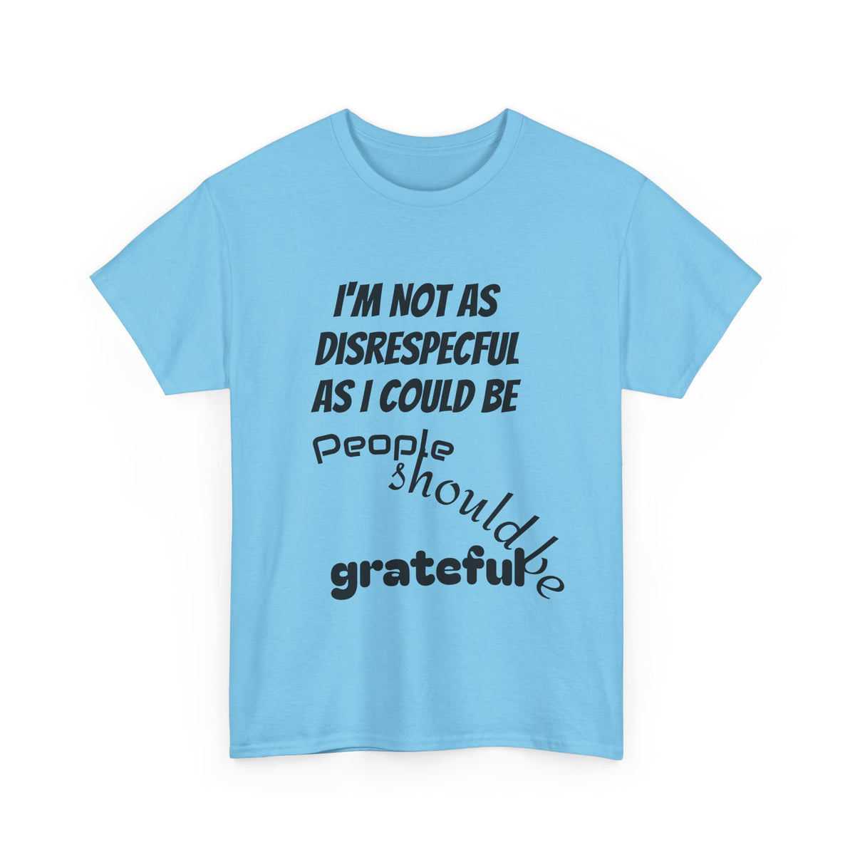 Gratitude Humor Tee, Funny Graphic Shirt, Gift for Friends, Casual Wear, Unisex Tee, Birthday Gift, Quirky T-Shirt