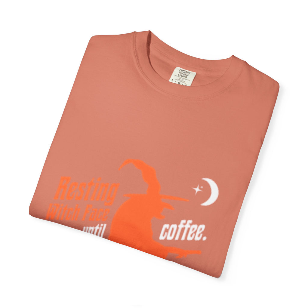 Resting Witch Face Coffee T-Shirt for Coffee Lovers, Halloween Gift, Funny Witch Shirt, Unisex Casual Wear, Spooky Apparel