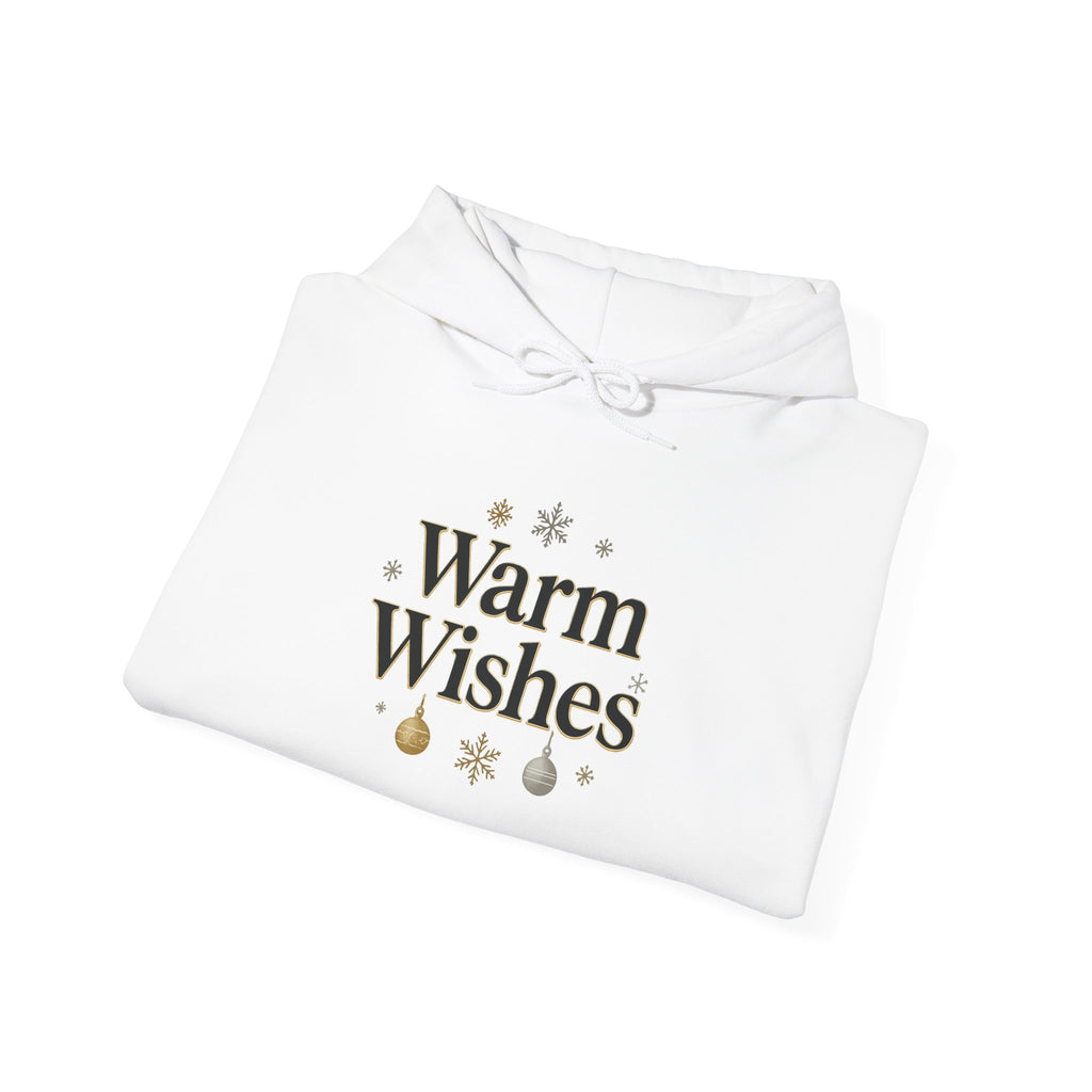 Warm Wishes Hoodie — Cozy Holiday Holiday Season Pullover with Festive Ornaments
