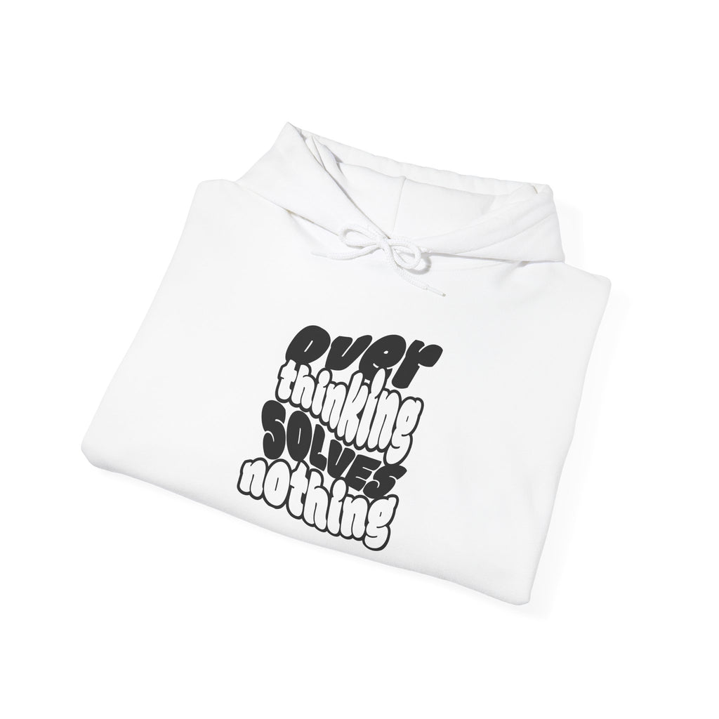 Overthinking Solving Nothing Retro Bubble Text Pullover Hoodie