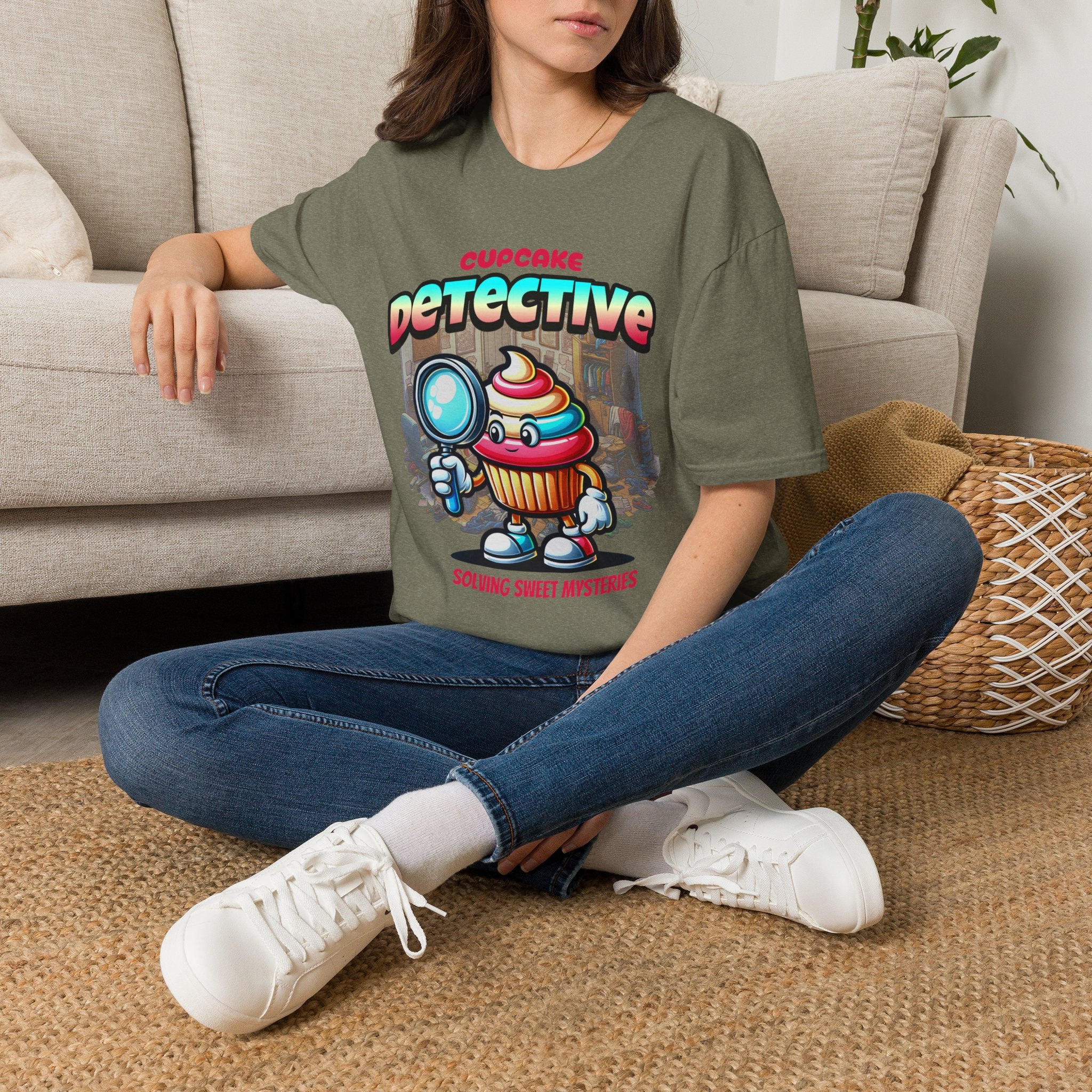 Cupcake Detective T-Shirt — 'Solving Sweet Mysteries' Cute Bakery Lover Tee