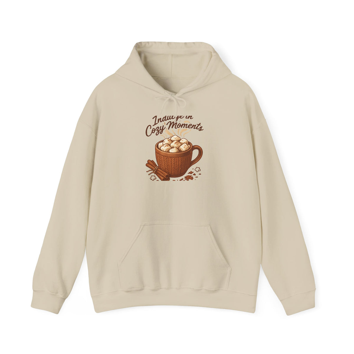 Cozy Moments Hot Cocoa Hoodie — "Indulge in Cozy Moments" Winter Sweatshirt