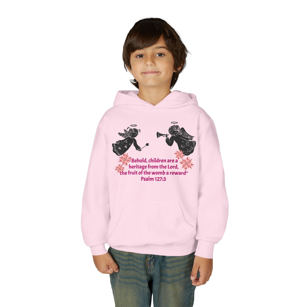 Youth Hoodie - "Behold, children are a heritage" Psalm 127:3 Christian Protected Pullover