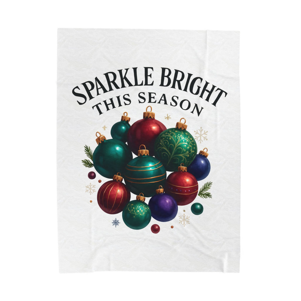 Sparkle Bright This Season Velveteen Plush Christmas Ornament Holiday Throw