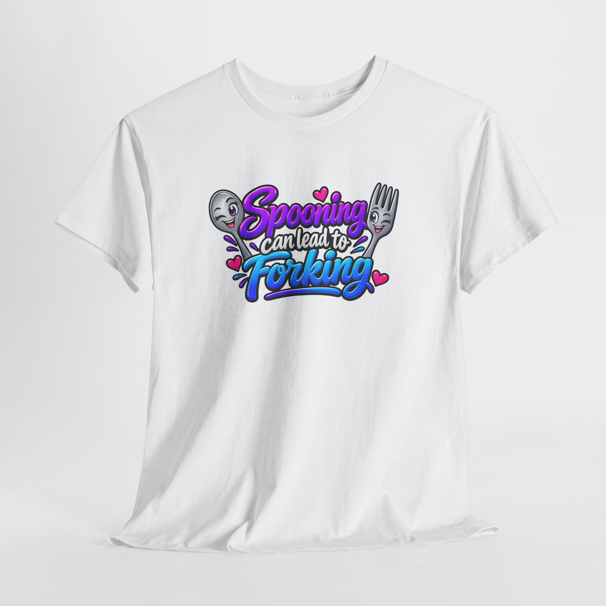 Spooning Can Lead to Forking T-Shirt – Funny Couple Kitchen Tee