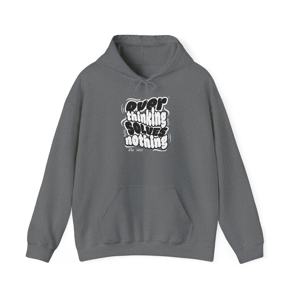 Overthinking Solving Nothing Retro Bubble Text Pullover Hoodie