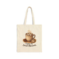 Tote Bag – "Enjoy the Sweet Moments" Coffee & Hot Cocoa Canvas Tote