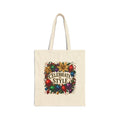 Celebrate in Style Holiday Tote Bag — Festive Ornament & Poinsettia Canvas Shopper