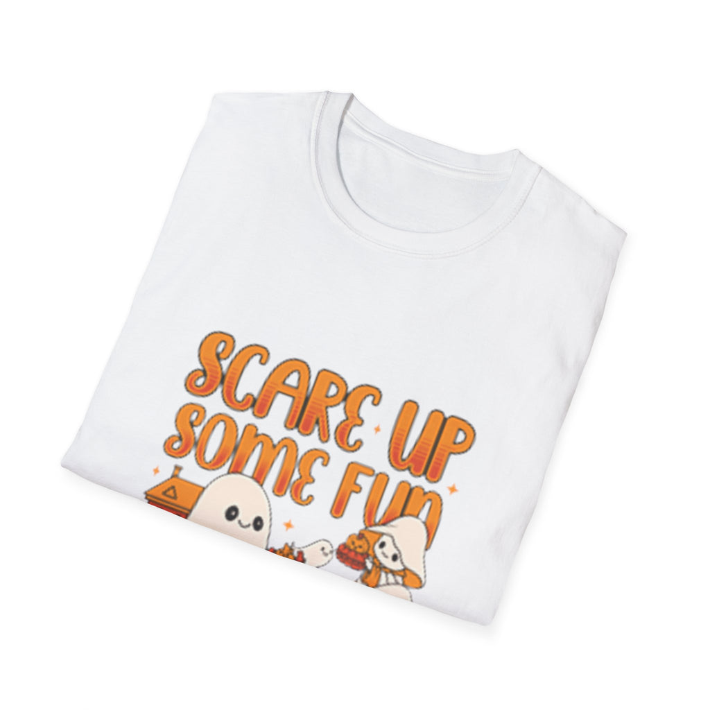 Happy Halloween Ghosts Unisex T-Shirt, Scare Up Some Fun Tee, Spooky T-Shirt, Cute Halloween Shirt, Fall Outfit, Trick or Treat Top