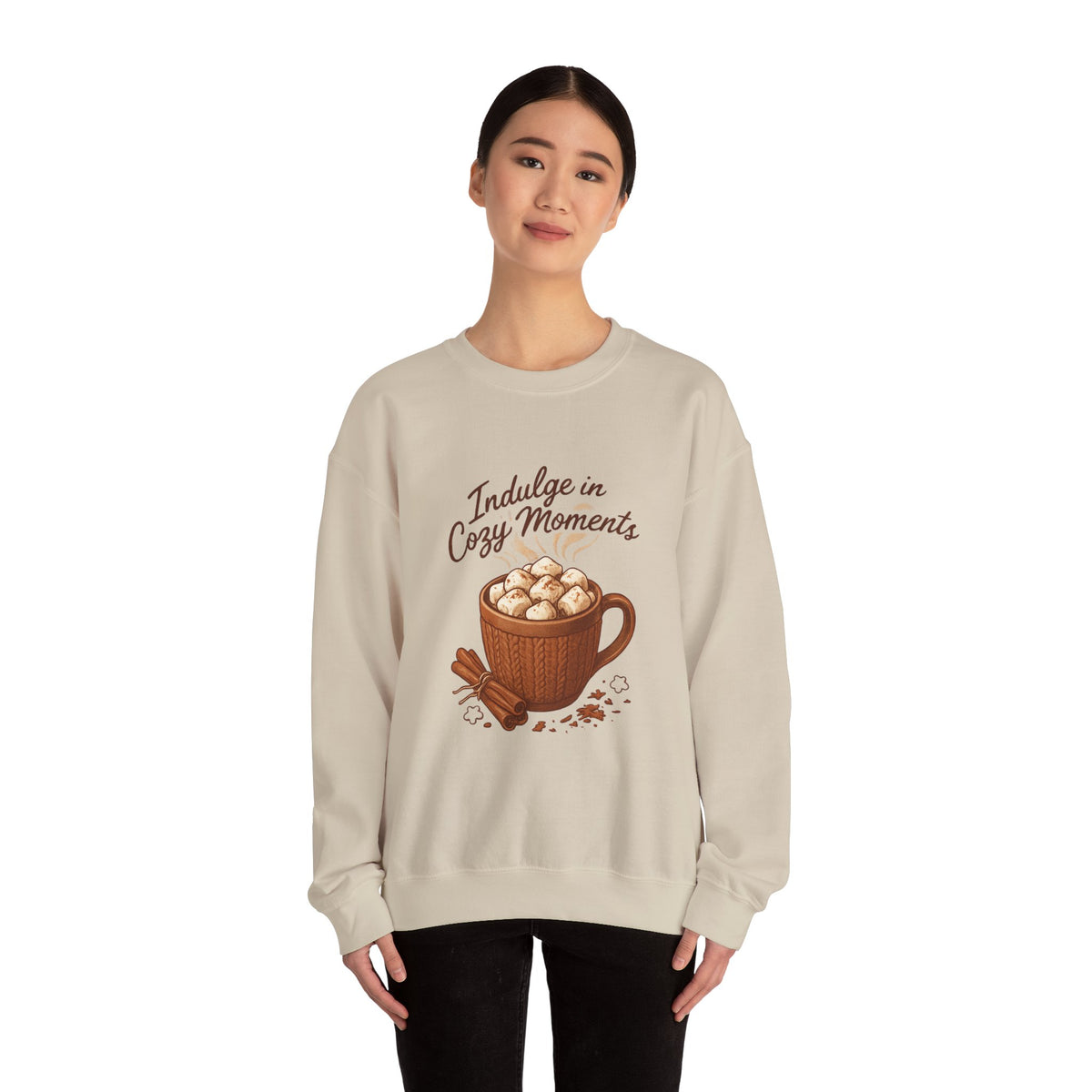 Cozy Moments Sweatshirt — Hot Cocoa Mug Crewneck