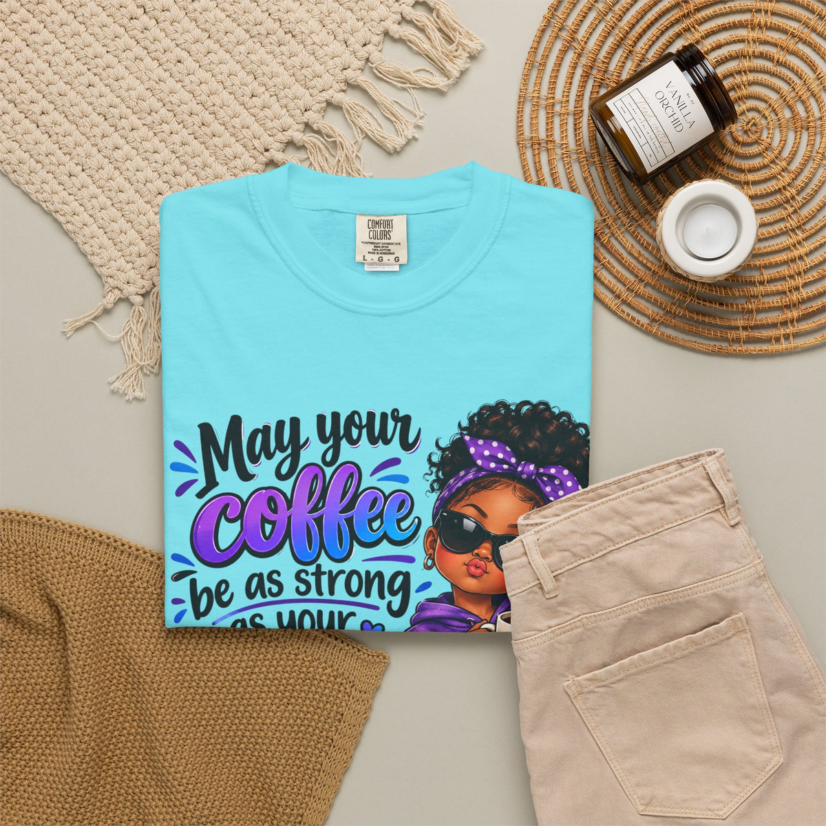 Coffee & Daughter Attitude T-Shirt — "May Your Coffee Be as Strong as Your Daughter's Attitude"