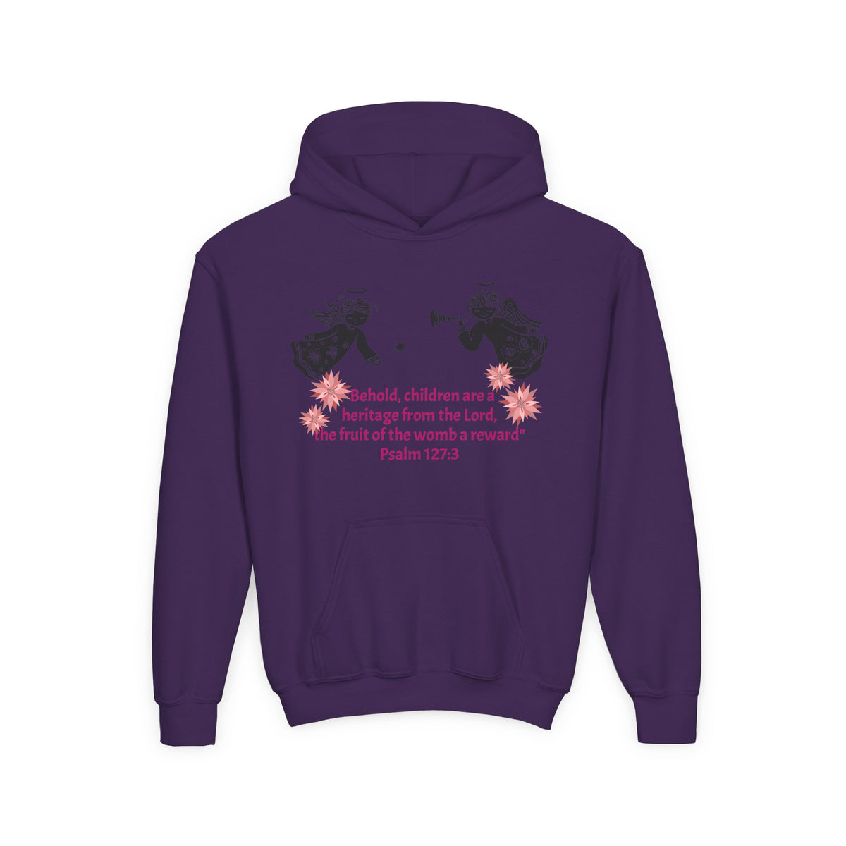 Youth Hoodie - "Behold, children are a heritage" Psalm 127:3 Christian Protected Pullover