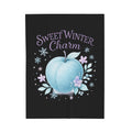 "Sweet Winter Charm" Blue Apple Cozy Velveteen Plush Throw