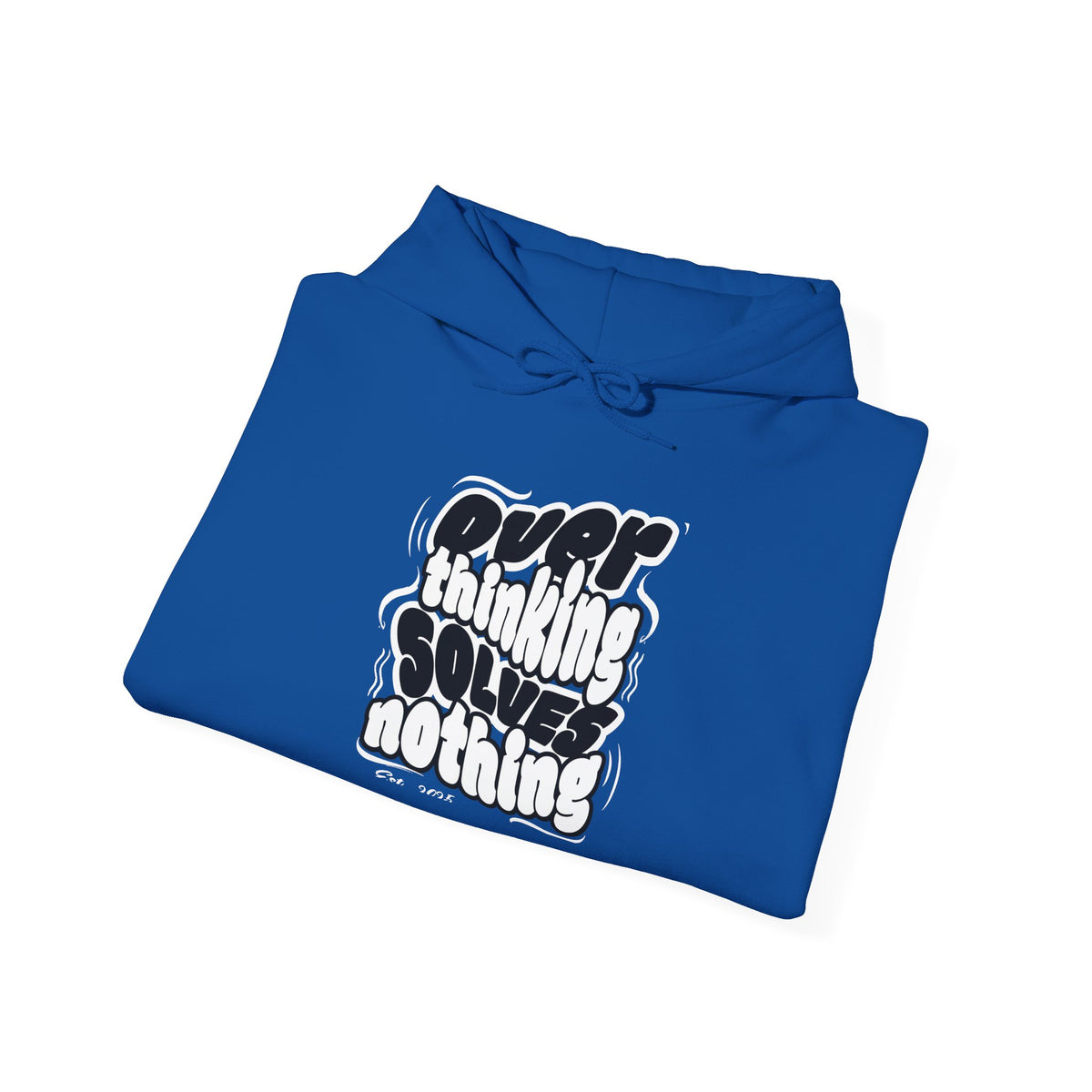 Overthinking Solving Nothing Retro Bubble Text Pullover Hoodie