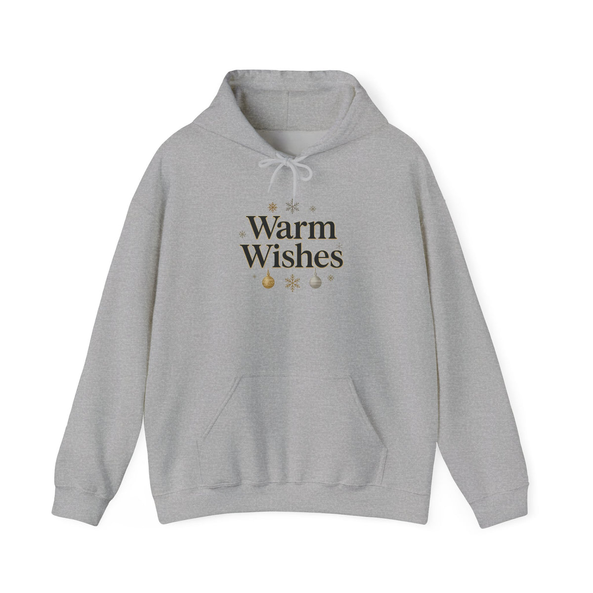 Warm Wishes Hoodie — Cozy Holiday Holiday Season Pullover with Festive Ornaments