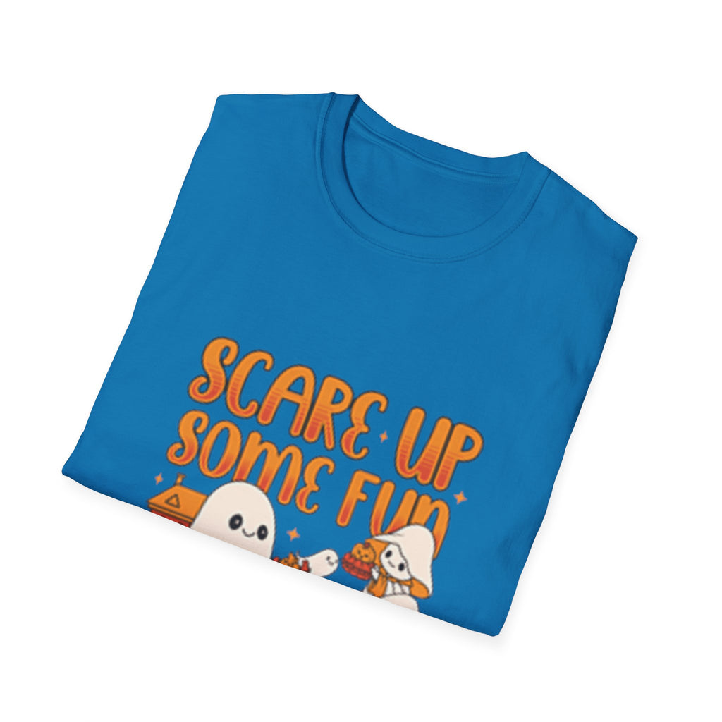 Happy Halloween Ghosts Unisex T-Shirt, Scare Up Some Fun Tee, Spooky T-Shirt, Cute Halloween Shirt, Fall Outfit, Trick or Treat Top