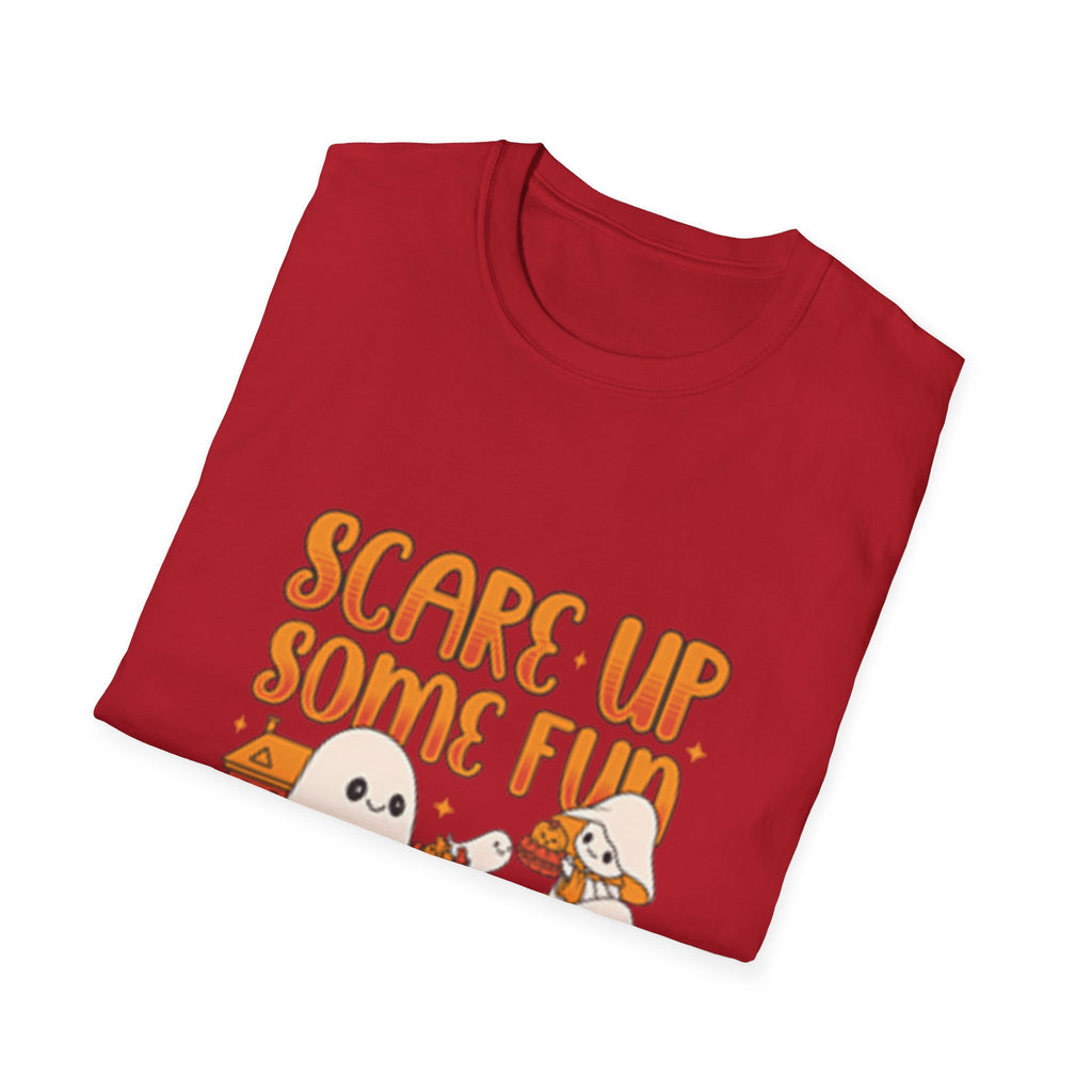 Happy Halloween Ghosts Unisex T-Shirt, Scare Up Some Fun Tee, Spooky T-Shirt, Cute Halloween Shirt, Fall Outfit, Trick or Treat Top