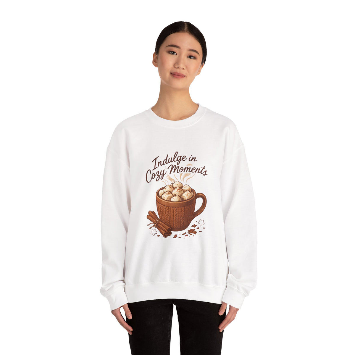 Cozy Moments Sweatshirt — Hot Cocoa Mug Crewneck