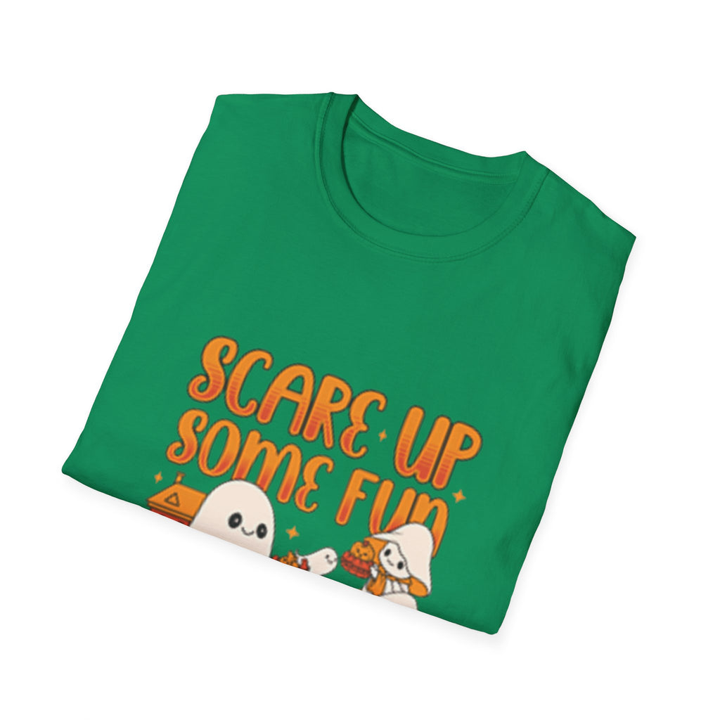 Happy Halloween Ghosts Unisex T-Shirt, Scare Up Some Fun Tee, Spooky T-Shirt, Cute Halloween Shirt, Fall Outfit, Trick or Treat Top