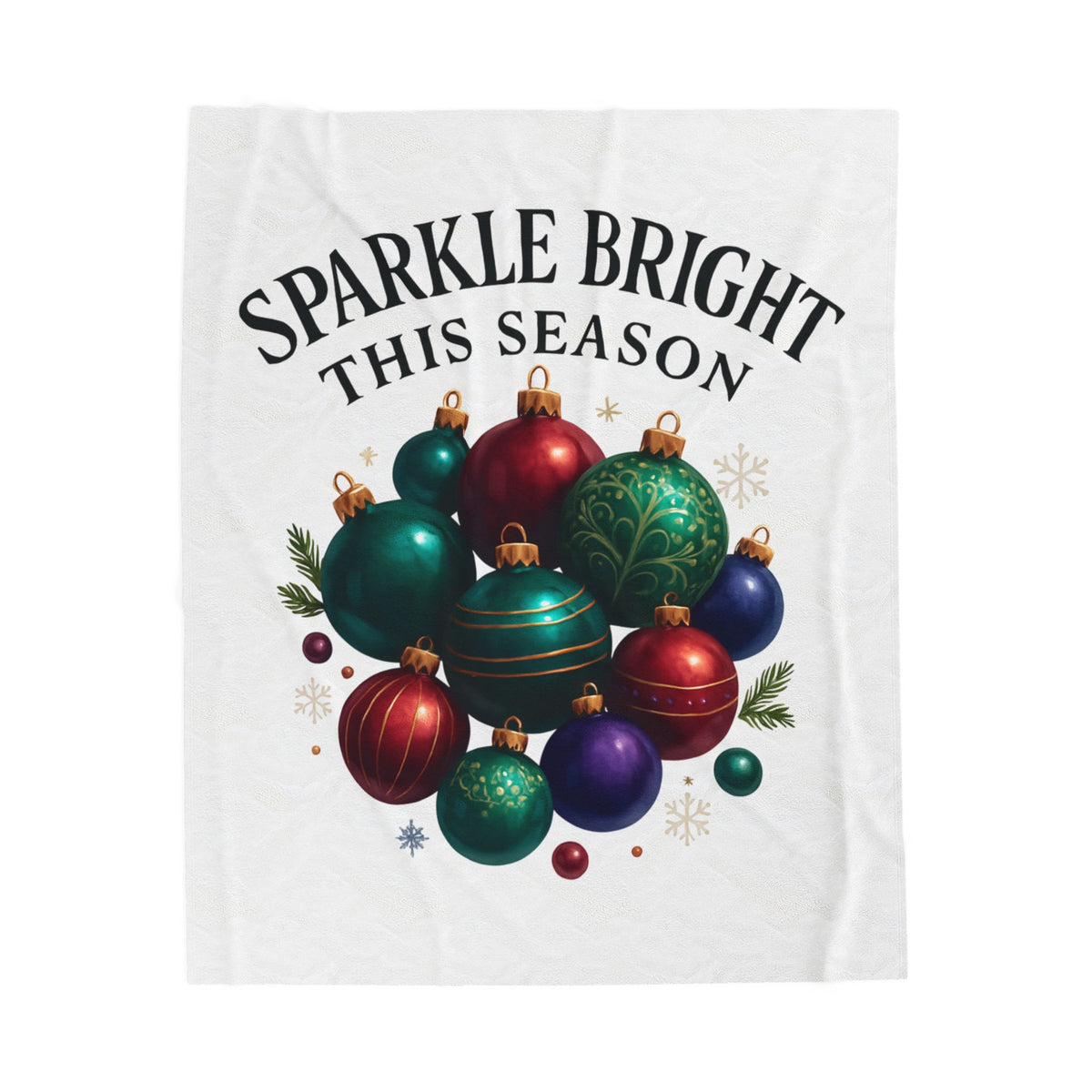 Sparkle Bright This Season Velveteen Plush Christmas Ornament Holiday Throw