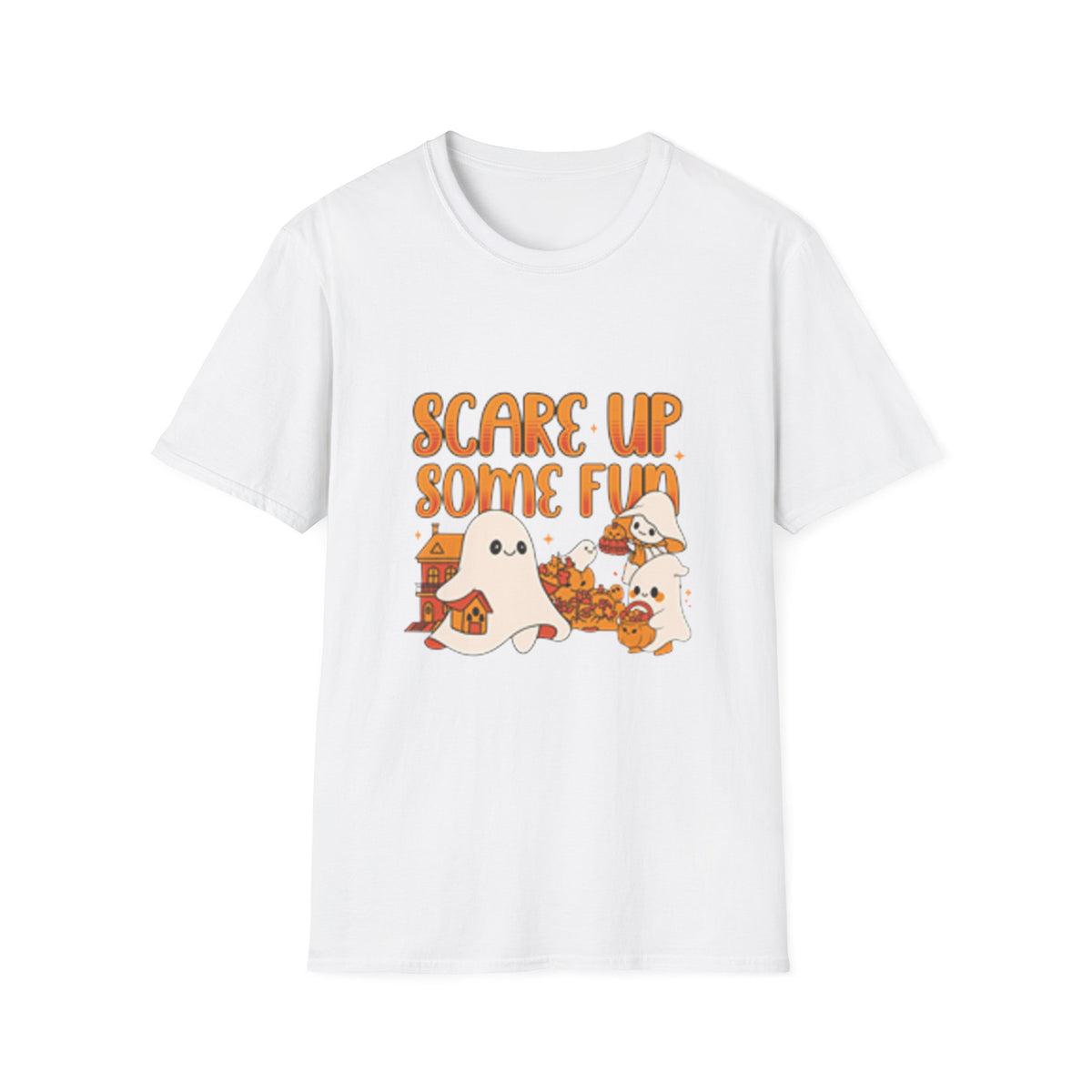 Happy Halloween Ghosts Unisex T-Shirt, Scare Up Some Fun Tee, Spooky T-Shirt, Cute Halloween Shirt, Fall Outfit, Trick or Treat Top