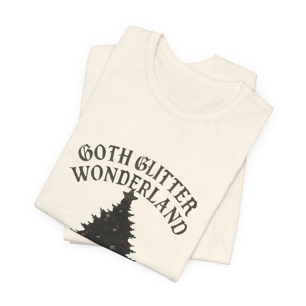 Goth Glitter Wonderland Tee – Gothic Christmas Tree Holiday T-Shirt