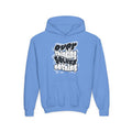 Youth Hoodie — "Overthinking Solves Nothing" Retro Bubble Letter Pullover