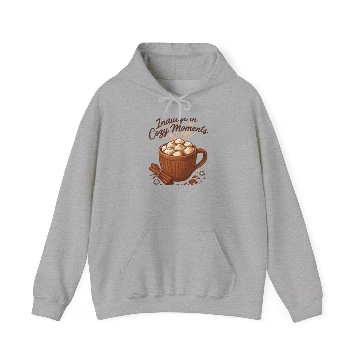 Cozy Moments Hot Cocoa Hoodie — "Indulge in Cozy Moments" Winter Sweatshirt