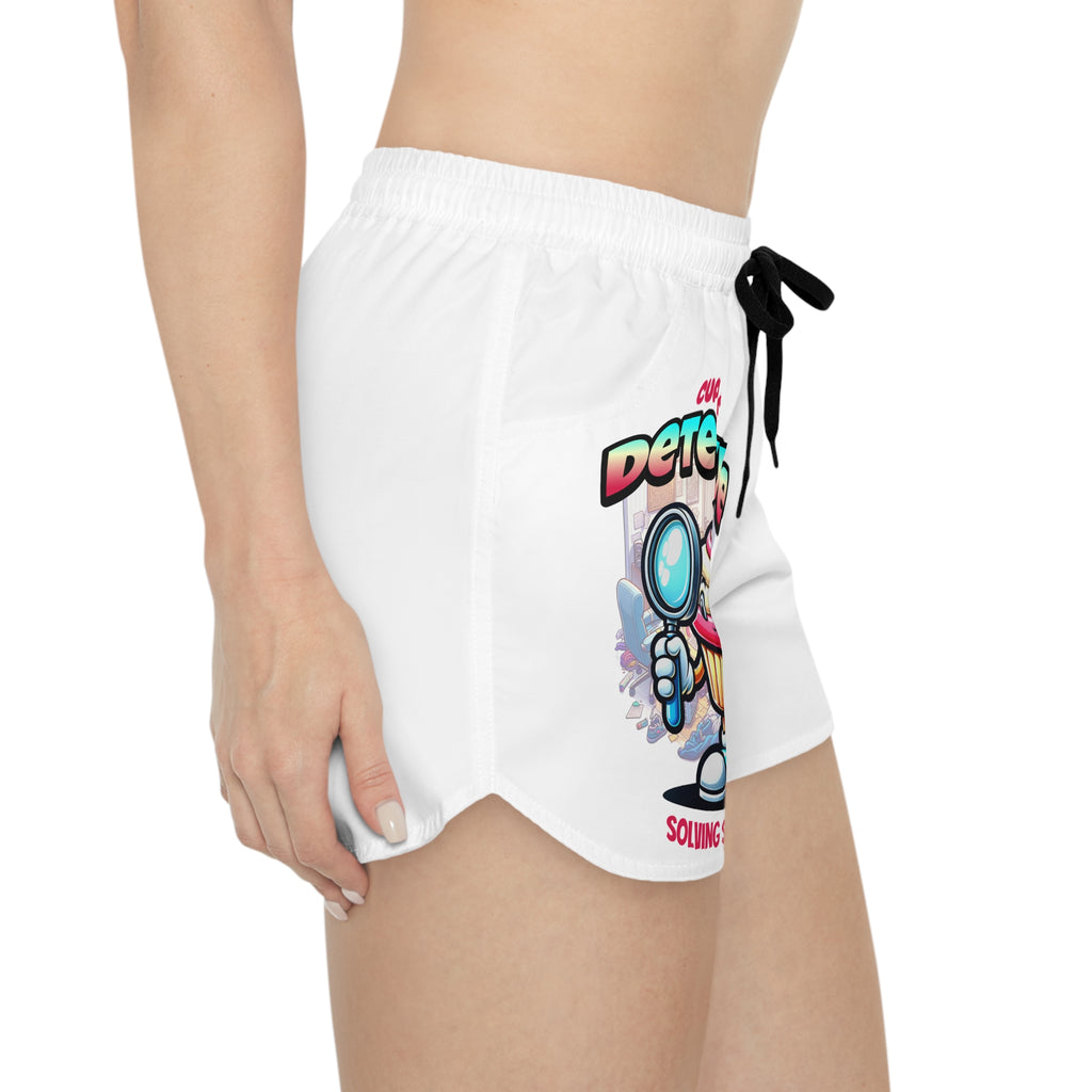 Cupcake Detective Women's Casual Shorts — 'Solving Sweet Mysteries' Cute AOP Lounge Shorts