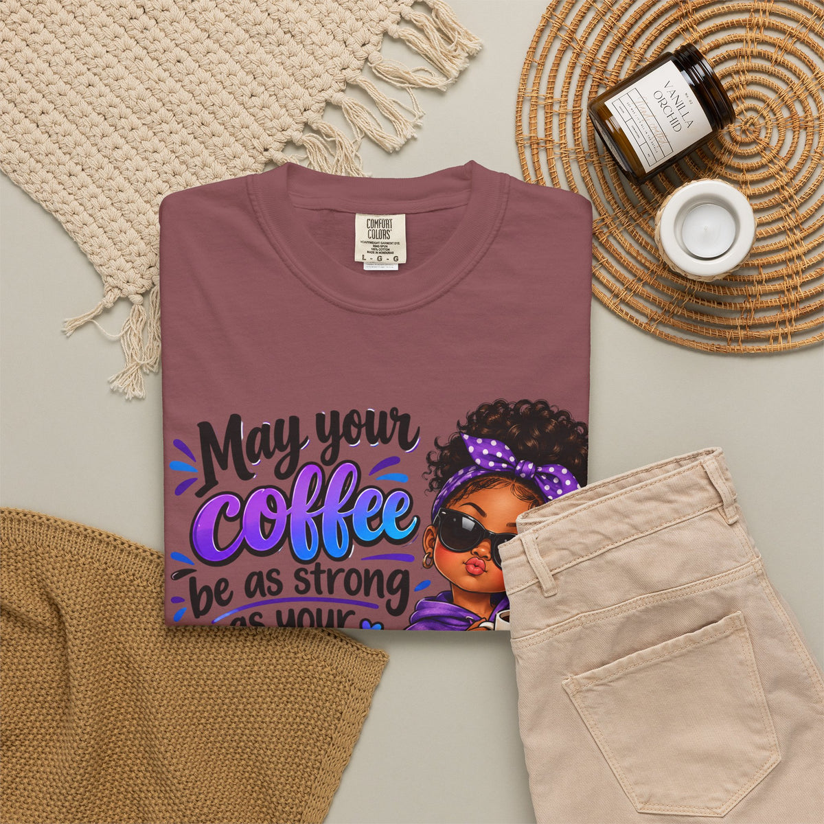 Coffee & Daughter Attitude T-Shirt — "May Your Coffee Be as Strong as Your Daughter's Attitude"