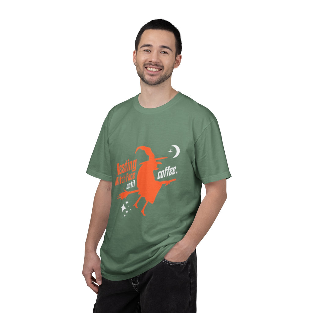 Resting Witch Face Coffee T-Shirt for Coffee Lovers, Halloween Gift, Funny Witch Shirt, Unisex Casual Wear, Spooky Apparel
