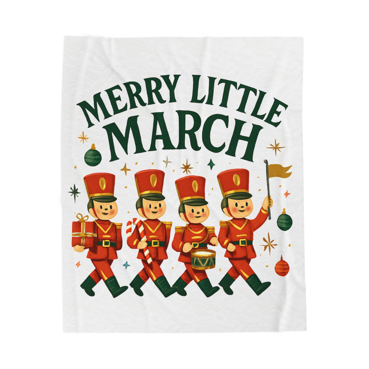 Merry Little March Plush Retro Toy Soldier Christmas Throw