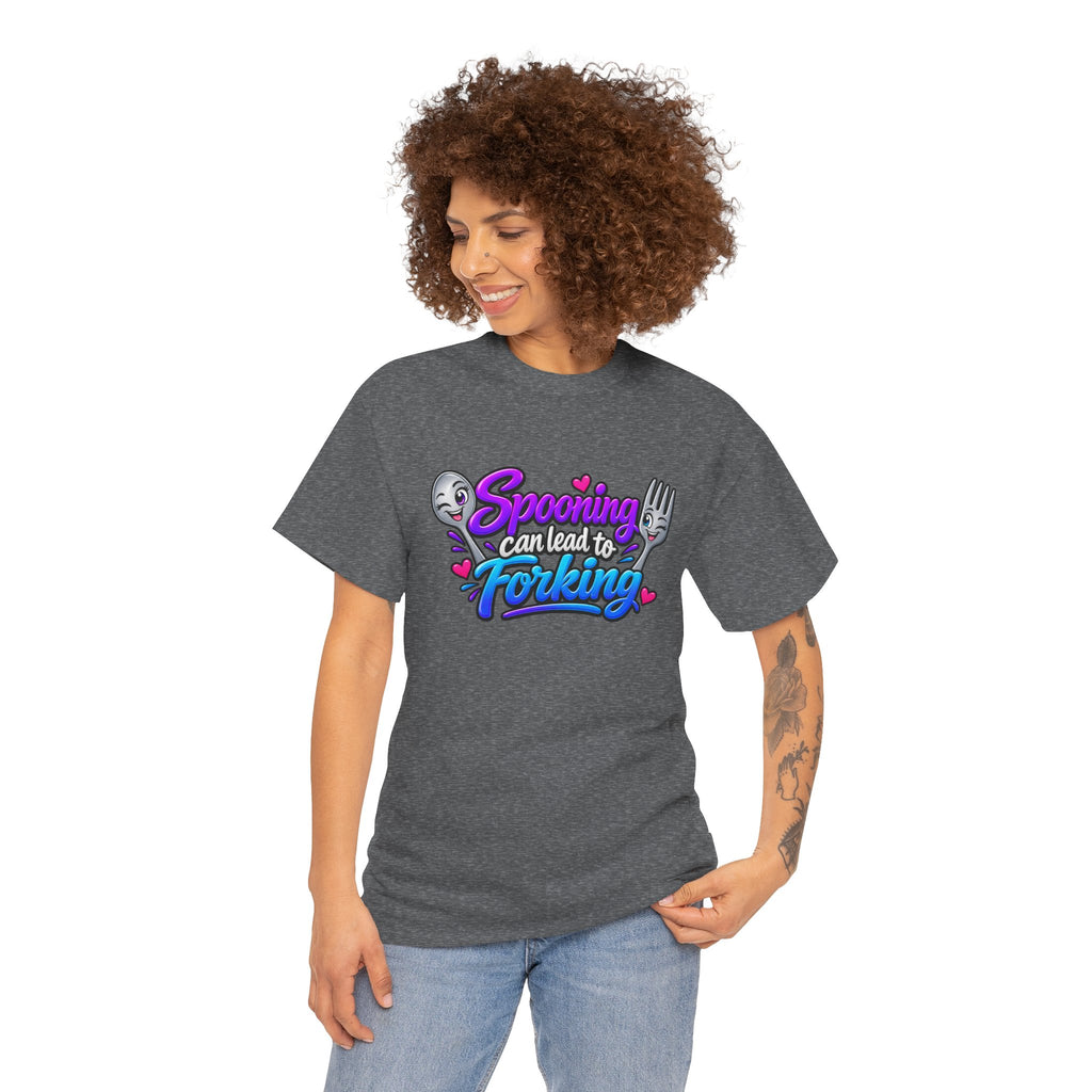 Spooning Can Lead to Forking T-Shirt – Funny Couple Kitchen Tee