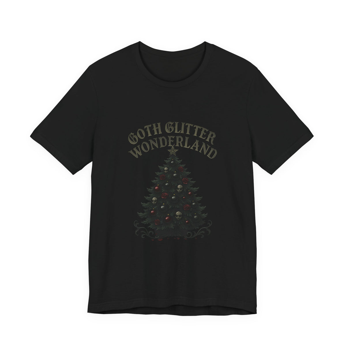 Goth Glitter Wonderland Tee – Gothic Christmas Tree Holiday T-Shirt