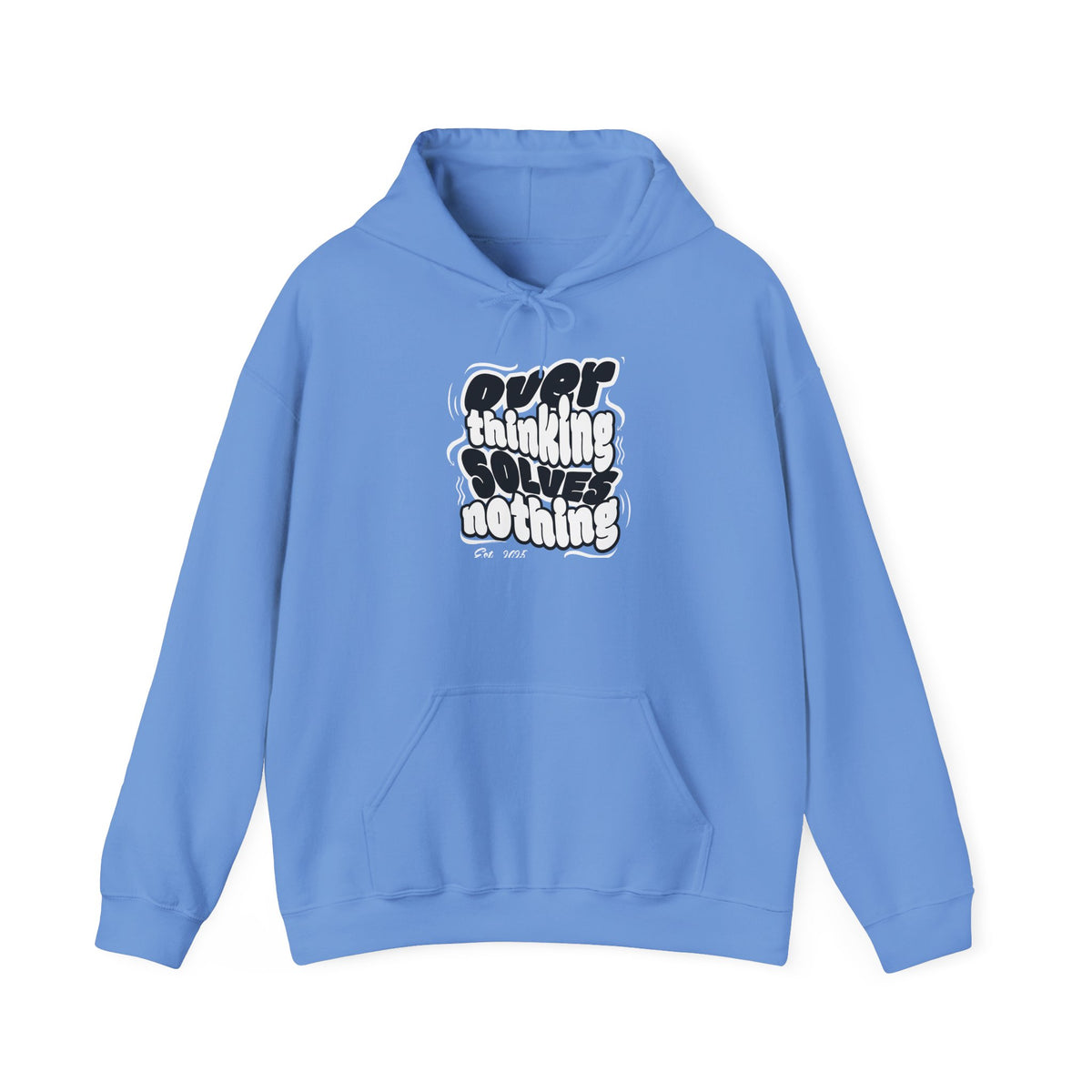 Overthinking Solving Nothing Retro Bubble Text Pullover Hoodie