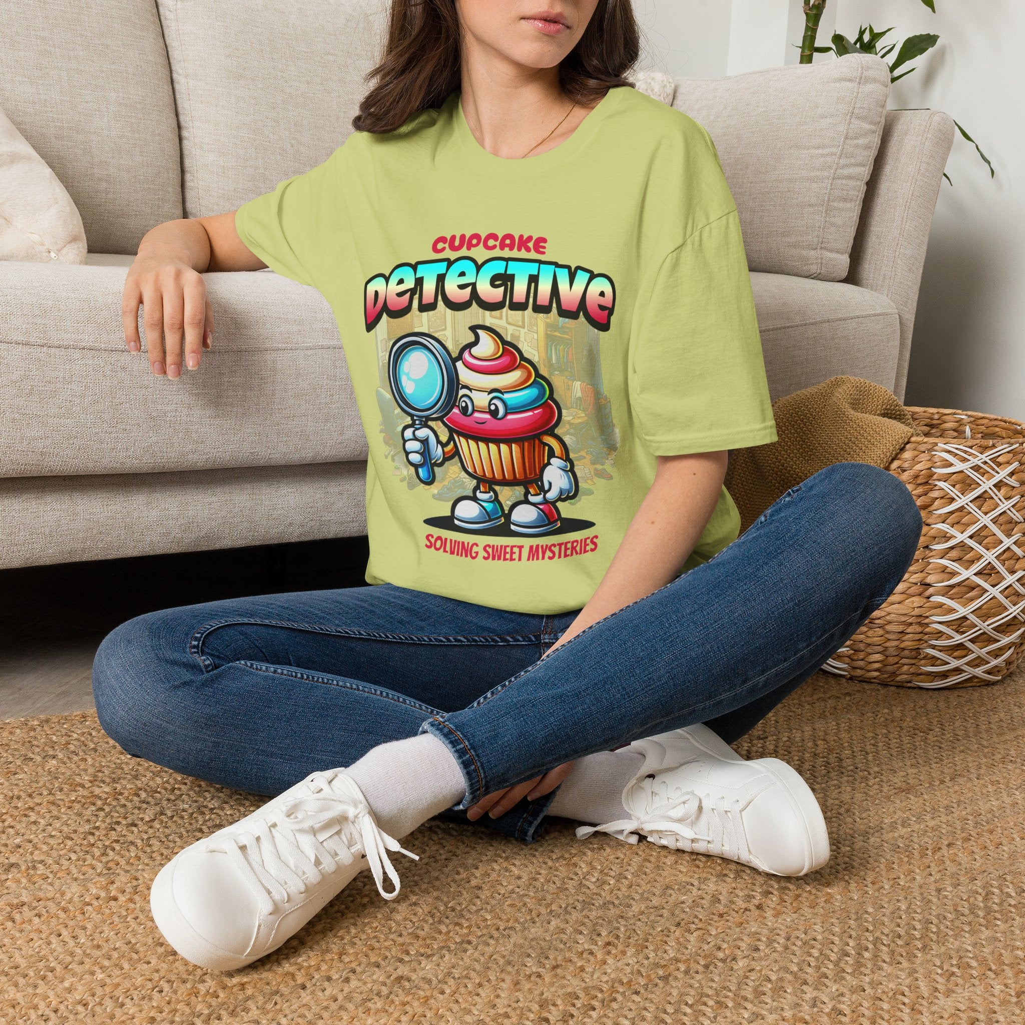 Cupcake Detective T-Shirt — 'Solving Sweet Mysteries' Cute Bakery Lover Tee
