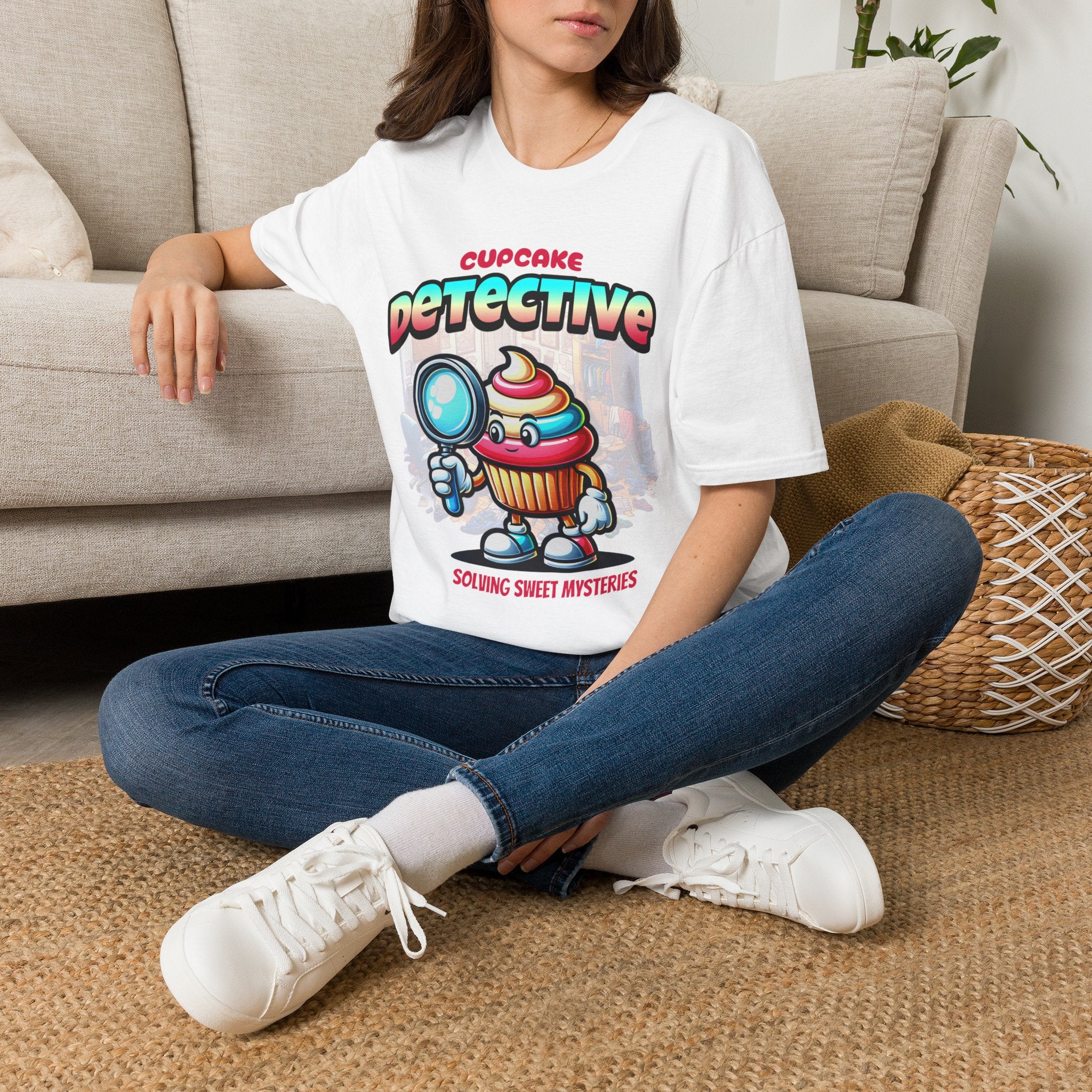 Cupcake Detective T-Shirt — 'Solving Sweet Mysteries' Cute Bakery Lover Tee