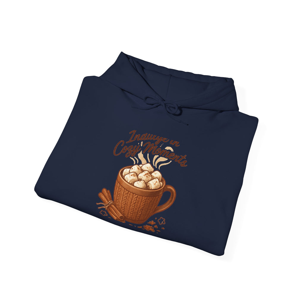 Cozy Moments Hot Cocoa Hoodie — "Indulge in Cozy Moments" Winter Sweatshirt