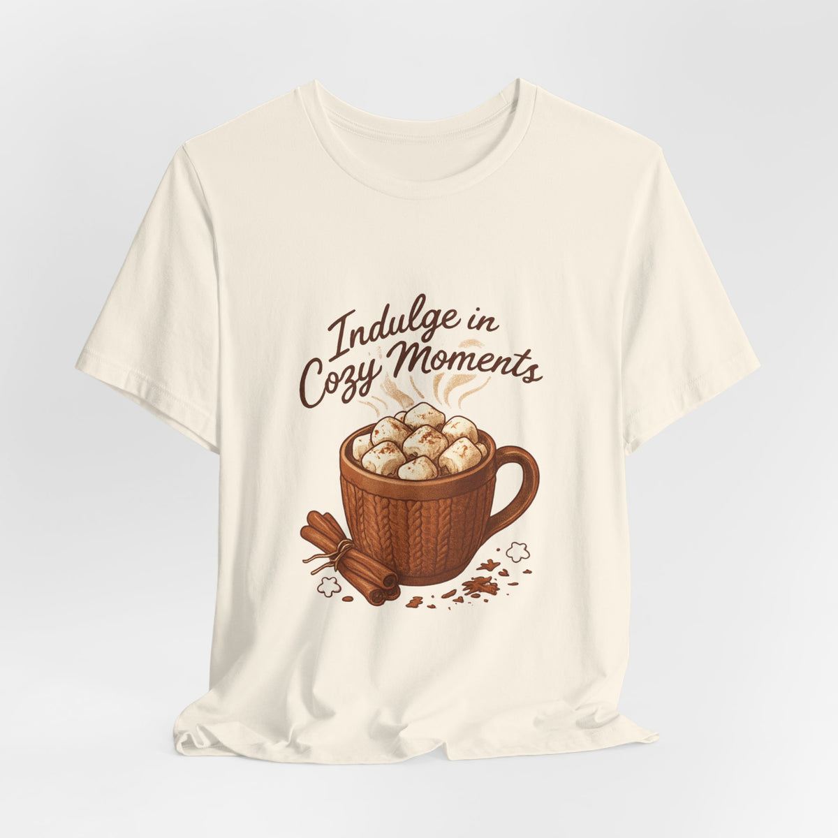Cozy Moments Hot Cocoa Tee — "Indulge in Cozy Moments" Graphic Shirt