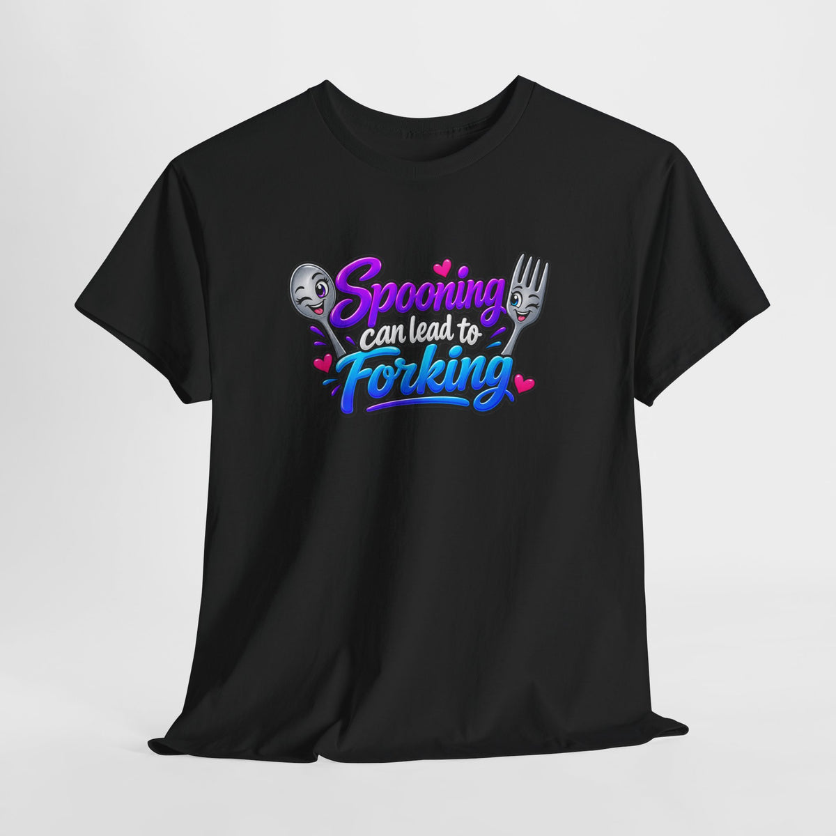 Spooning Can Lead to Forking T-Shirt – Funny Couple Kitchen Tee