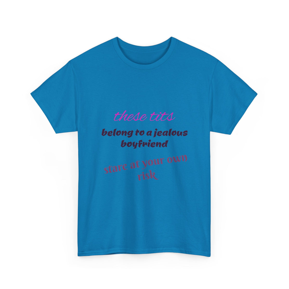 Graphic Tee — “These Tits Belong to a Jealous Boyfriend” Funny Statement Shirt