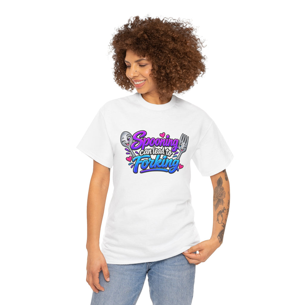 Spooning Can Lead to Forking T-Shirt – Funny Couple Kitchen Tee