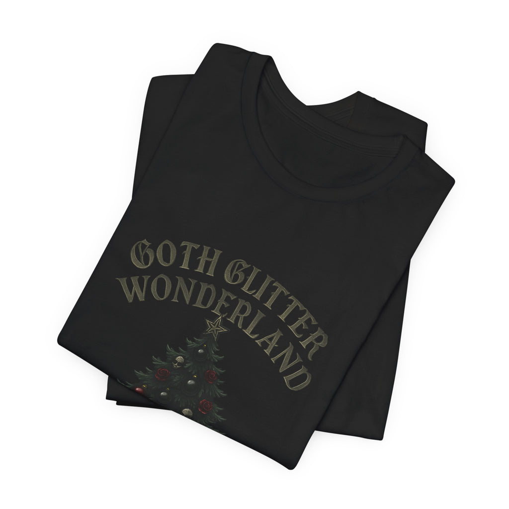 Goth Glitter Wonderland Tee – Gothic Christmas Tree Holiday T-Shirt