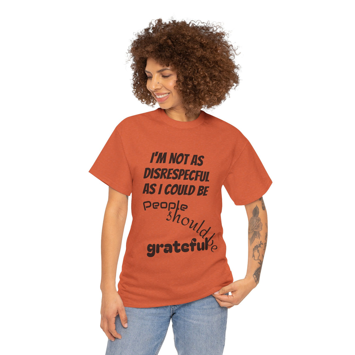 Gratitude Humor Tee, Funny Graphic Shirt, Gift for Friends, Casual Wear, Unisex Tee, Birthday Gift, Quirky T-Shirt