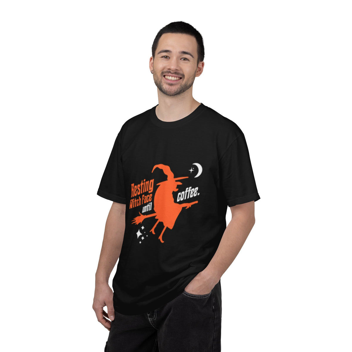 Resting Witch Face Coffee T-Shirt for Coffee Lovers, Halloween Gift, Funny Witch Shirt, Unisex Casual Wear, Spooky Apparel