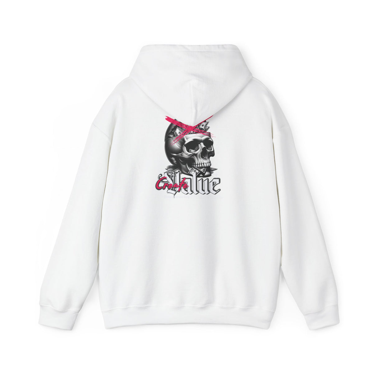 Money Cannot Buy Skull Hoodie, Unisex Heavy Blend Sweatshirt, Skate Style Apparel, Gothic Fashion, Casual Layering Top, Halloween Gift